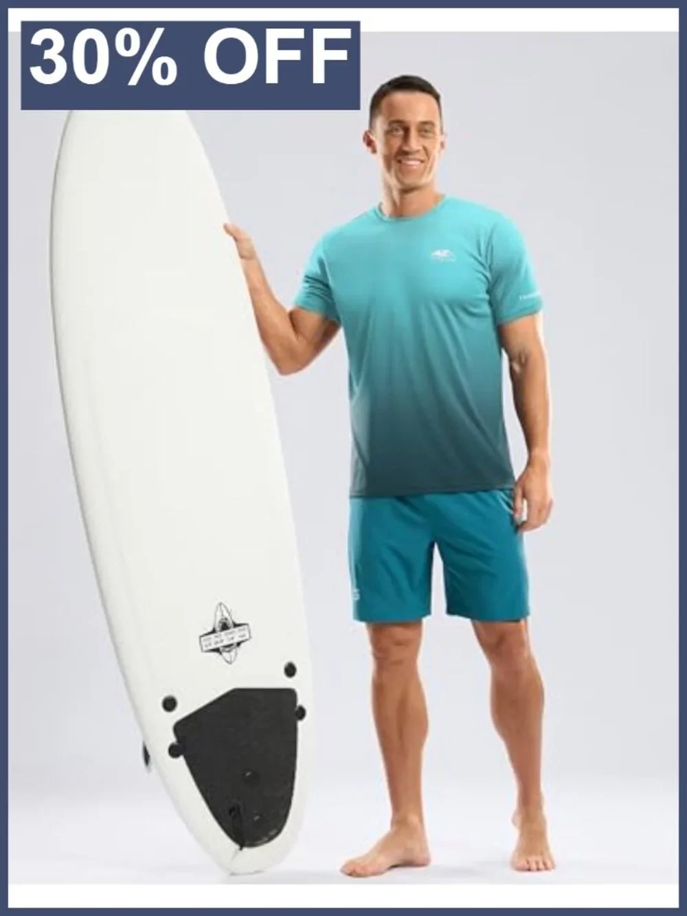 Men's UPF 50+ Short Sleeve Rash Guard Sun Protection Swim Shirt with 4-Way
